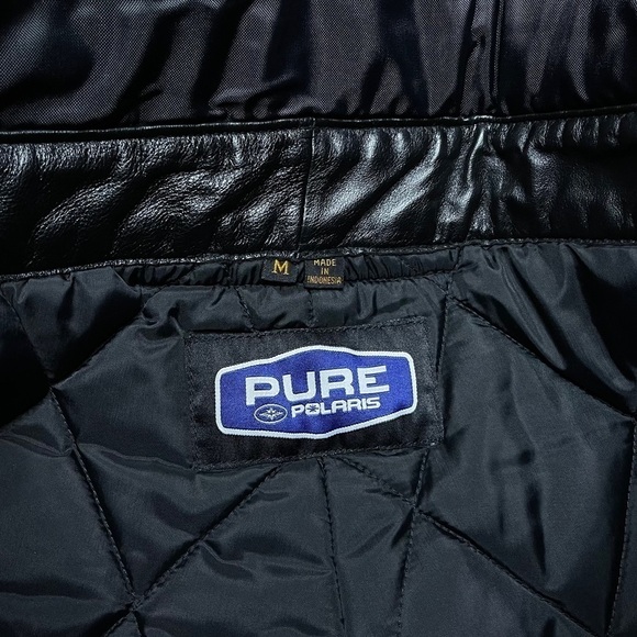 Polaris Pure Black Leather Insulated Snowmobile Pants - Picture 5 of 11